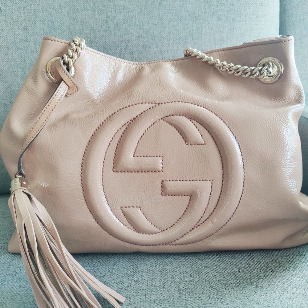 Gucci Dusty Pink Patent Leather Soho